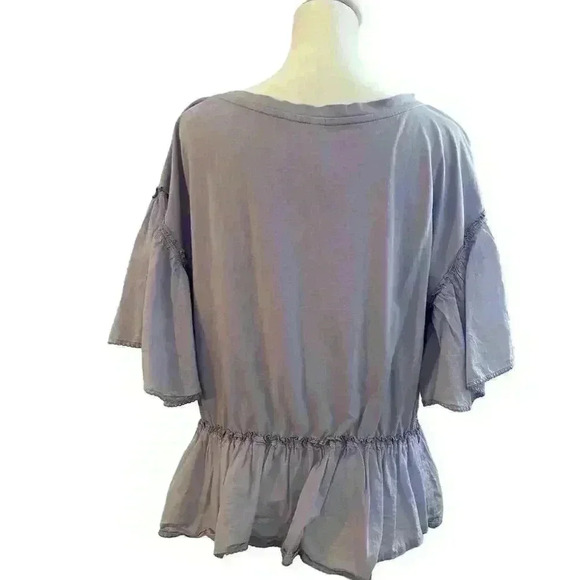 By Anthropologie Babydoll Top Light Lavender Color Cotton Size Large - Picture 6 of 12